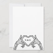 Elegante gotische Skelettverheiratung in Rot und S Einladung (Rückseite)