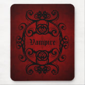 Elegante gotische Vampir-Damast in Rot und Schwarz Mousepad (Vorne)