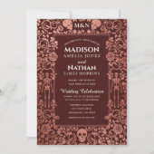 Elegante Gotische Viktorianische Rose Einladung (Vorderseite)