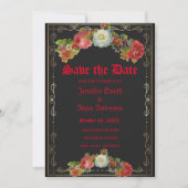 Elegante Gotische Vintage Blume Save the Date Einladung (Vorderseite)