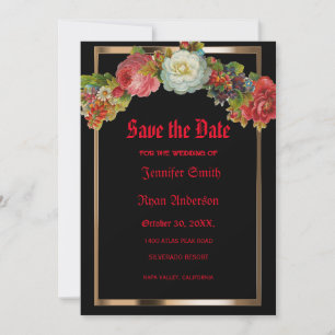 Elegante Gotische Vintage Blume Save the Date I Einladung