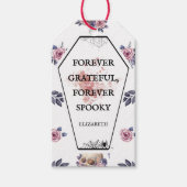 Elegante Gotische Wasserfarbencoffin Skull Raven R Geschenkanhänger (Vorderseite)