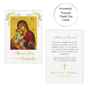 Elegante Gottesmutter Christus Kind Orthodoxe Beer Dankeskarte