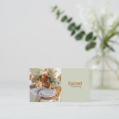 Elegante Gourmet Catering Business Card Visitenkarte (Stehend Vorderseite)