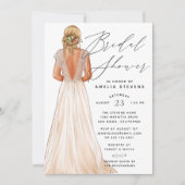 Elegante Gown Bridal Dusche Einladung (Vorderseite)