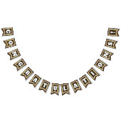 Elegante Grabungen Schwarz und Imitate Gold Wimpelkette (Alle)