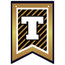 Elegante Grabungen Schwarz und Imitate Gold Wimpelkette