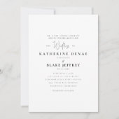 Elegante Grace Black & White Wedding Einladung (Vorderseite)