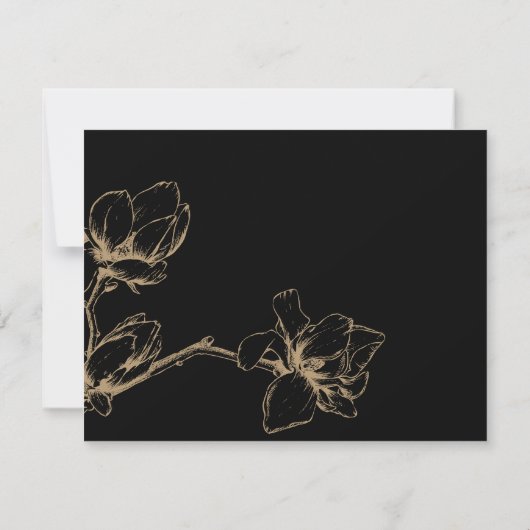 Elegante Graceful Magnolia Bloom Wedding RSVP Card Einladung (Rückseite)