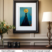 Elegante Graceful Tall Willowy Sonnenblume Girl C2 Poster