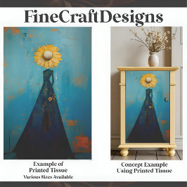 Elegante Graceful Tall Willowy Sonnenblume Girl C2 Seidenpapier