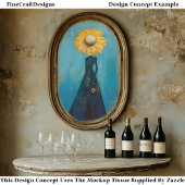 Elegante Graceful Tall Willowy Sonnenblume Girl C2 Seidenpapier