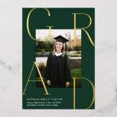 Elegante GRAD Foto Abschluss Gold Ankündigung (Vorderseite)