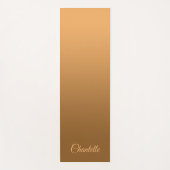 Elegante Gradient Golden bei Individuelle Name Yogamatte (Vorderseite)