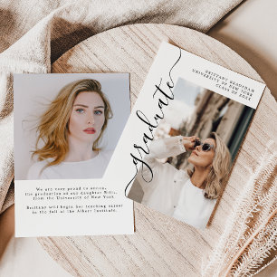 Elegante Graduate 2 Foto Abschluss Ankündigung