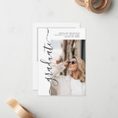 Elegante Graduate 2 Foto Abschluss Ankündigung (Vorderseite/Rückseite Beispiel)