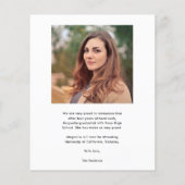 Elegante Graduate Class Foto Abschluss Card (Rückseite)