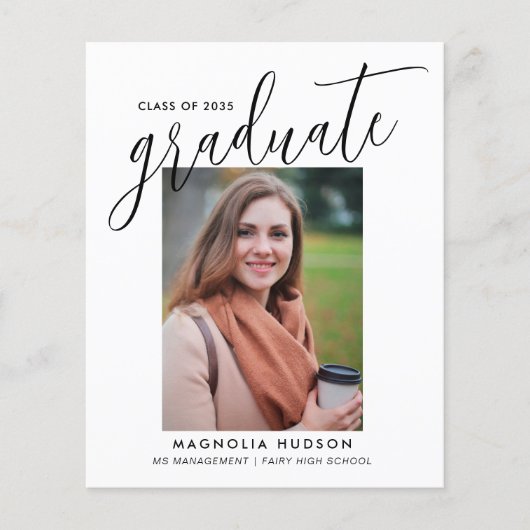 Elegante Graduate Class Foto Abschluss Card (Vorderseite)