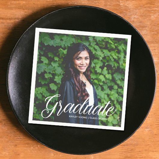 Elegante Graduate Foto 2025 Graduation Party Serviette