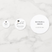 Elegante Graduate Foto Black Graduation Cap Konfetti (Rückseiten)