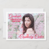 Elegante Graduate Girl Grad Foto Abschluss Ankündigung (Vorderseite)