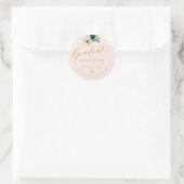 Elegante Graduate Gold Script Foto Abschluss Chic Runder Aufkleber (Tasche)