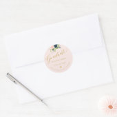 Elegante Graduate Gold Script Foto Abschluss Chic Runder Aufkleber (Umschlag)