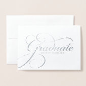 Elegante Graduate Real Foil Script Folienkarte (Vorderseite mit Umschlag)