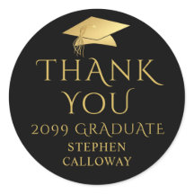 Elegante Graduate Vielen Dank Black Gold Cap