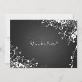 Elegante Graduationspartei Dotted Wirbel Schwarz Einladung (Rückseite)