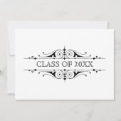 Elegante Graduiertenkap Einladung (Rückseite)