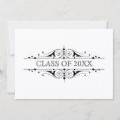 Elegante Graduiertenkap Einladung (Rückseite)