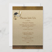 Elegante Graduierungsmütze Einladung (Rückseite)