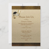 Elegante Graduierungsmütze für Frauen Einladung (Rückseite)