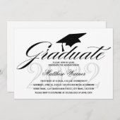 Elegante Graduierungspartei Einladung (Vorne/Hinten)