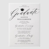 Elegante Graduierungspartei für Kalligraphie Pergament Einladungen (Vorderseite)