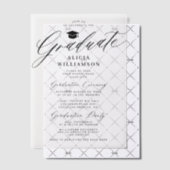 Elegante Graduierungspartei für Kalligraphie Pergament Einladungen (Versetzt (Einladung))