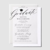 Elegante Graduierungspartei für Kalligraphie Pergament Einladungen (Versetzt)