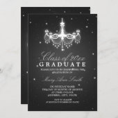 Elegante Graduierungspartei Klassischer Kronleucht Einladung (Vorne/Hinten)