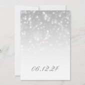 Elegante Graduierungsparty Silver Sparkle Lichter Einladung (Rückseite)