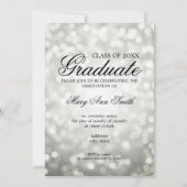 Elegante Graduierungsparty Sliver Glitzer Lights Einladung (Vorderseite)