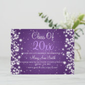 Elegante Graduierungsparty Winterspark Lila Einladung (Stehend Vorderseite)
