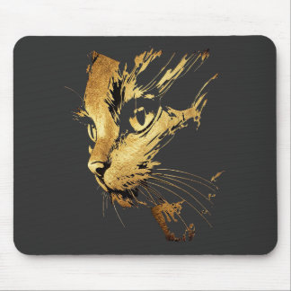 Elegante Grafik Schwarzer und Goldener Textur-Chat Mousepad