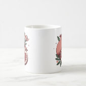 elegante Granatfrüchte mit botanischer Blume Kaffeetasse (Mittel)