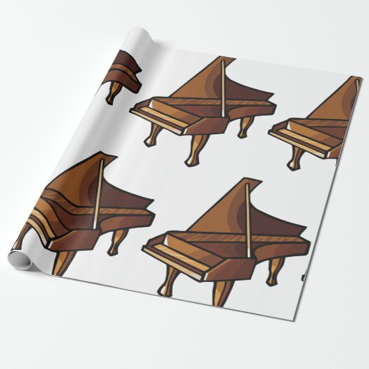 Elegante Grand Piano Musik Geschenkpapier (Ungerollt)