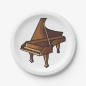 Elegante Grand Piano Musik Pappteller (Vorderseite)
