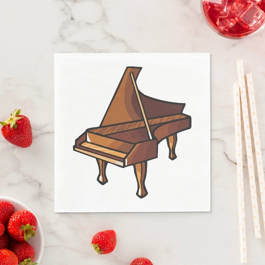 Elegante Grand Piano Musik Serviette