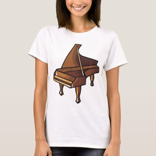 Elegante Grand Piano Musik T-Shirt (Vorderseite)