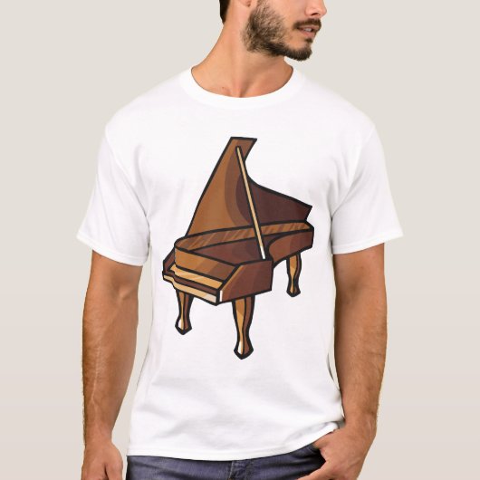 Elegante Grand Piano Musik T-Shirt (Vorderseite)