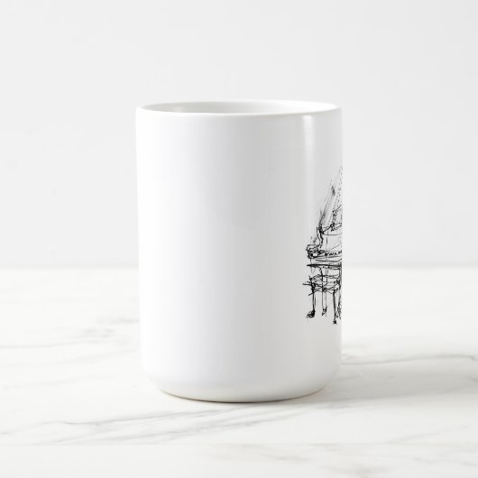 Elegante Grand Piano Sketch Kaffeetasse (Mittel)
